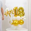 Gift Personalized Golden And White Birthday Balloons Sparkle