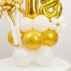 Shop Personalized Golden And White Birthday Balloons Sparkle