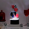 Gift Personalized Heart And Roses Valentine's Day LED Lamp Black Base