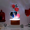 Gift Personalized Heart And Roses Valentine's Day LED Lamp Brown Base