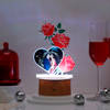 Personalized Heart And Roses Valentine's Day LED Lamp Brown Base Online