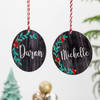 Gift Personalized Merry Christmas Wreath Ornament - Set Of 5