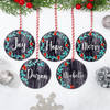 Personalized Merry Christmas Wreath Ornament - Set Of 5
