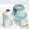 Personalized Motivational Temperature Tumbler And Blue Cream Cake Combo