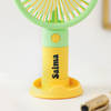 Gift Personalized Portable Hand Fan - Green And Yellow