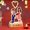 Gift Personalized Proposal Caricature with Wooden Stand