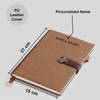 Gift Personalized Refined Brown Faux Leather Diary