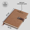 Gift Personalized Refined Brown Faux Leather Diary With Quote