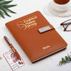 Personalized Secret Santa Brown Diary And Pen Combo For Her