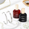 Personalized Silver Cuff Bracelet And Luxurious Perfume Raksha Bandhan Combo