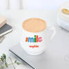 Shop Personalized Smile Ceramic Mug With Bamboo Lid