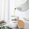 Personalized Smile Ceramic Mug With Bamboo Lid