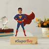 Personalized  Superboy Caricature with Wooden Stand