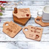 Gift Personalized Tea Lover Wooden Coasters with Coaster Holder - Set of 4