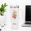 Gift Personalized Watercolour Blooms Tumbler - White