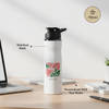 Gift Personalized White Stainless Steel Flora Bottle