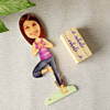 Buy Personalized Yoga Pose Caricature with Wooden Stand