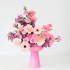Gift Pink Blossom Arrangement In Lilac Coupe Vase
