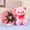 PINK ROSES AND TEDDY BEAR Online