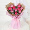 Gift Pink Roses And Teddy For Valentine's Day