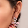 Pink Stone And CZ Drop Earrings Online