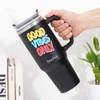 Gift Positive Vibes Personalized Matte Black Tumbler