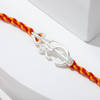 Gift Precious Trishul And Om Silver Rakhi