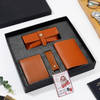 Premium Vegan Leather Mens Wallet Set For Secret Santa - Tan