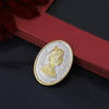 Gift Pure 999 Silver 22K Gold Plated Oval Coin (5 gm)