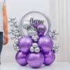 Purple And Silver Birthday Balloon Arrangement