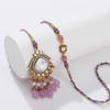 Gift Purple Grace Kundan Bhaiya Bhabhi Rakhi
