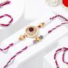 Gift Purple Stone Rakhis With Raajbhog
