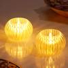 Gift Radiant Glow LED Crystal Tealights - Set Of 2