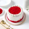Buy Red Delight Crochet Rose Bouquet And Red Velvet Cake Combo
