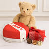 Red Heart Chocolates and Bear