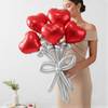 Red Heart & Silver Balloon Bouquet