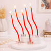 Red Pillar Candles Set of 5 with Glass Holder
