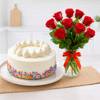 Red Roses And Vanilla Cake Delight For Valentine's Day Online