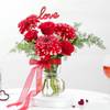 Gift Red Roses & Dahlia Vase Arrangement
