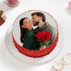 Gift Red Velvet Photo Cake for Couple (Half Kg)