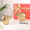 Gift Regal Metal Elephant Figurines - Set Of 2 - Gold