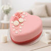 ROSE TOPPED HEART CAKE