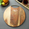 Gift Round Wooden Personalized Serving Platter Cum Chopping Board