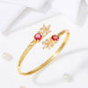 Gift Ruby Red - Pink Stone CZ Cuff Bracelet For Women