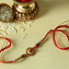 Rudraksha Rakhi with CZ Stones