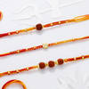 Gift Sacred Knots Rudraksha And Om Rakhis - Set Of 3