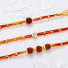 Gift Sacred Knots Rudraksha And Om Rakhis - Set Of 5