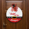 Santa Stop Here Personalized Wooden Door Sign With Bow