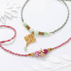 Semi Precious Stone Work Bhaiya Bhabhi Rakhi Online