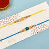 Gift Set of 2 Colorful Pearl Rakhi with Mars Chocolates (2 Pcs)